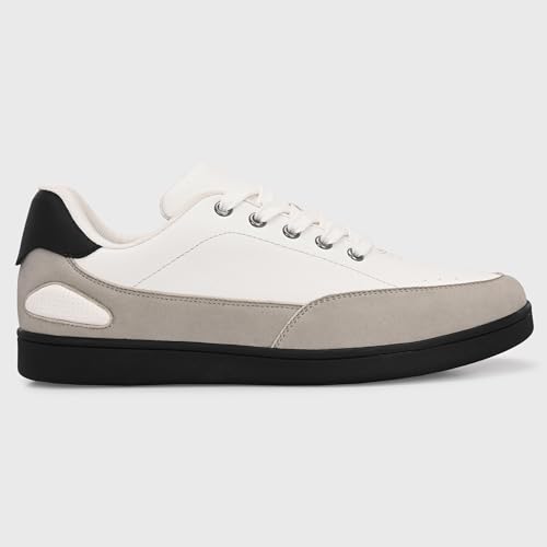 Image of Cruiser Men's Sneakers | Trendy Lace-Up Casual Shoes | Low-Top Korean Style Minimalist Shoes with Dual Texture| Contrast Heel Tab for College,Party, Casual,Office, Streetwear,Travel (2667)