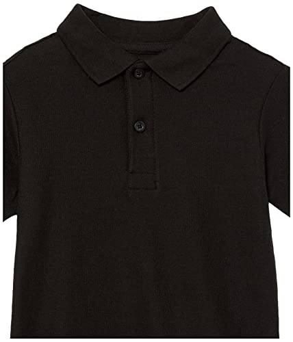 Image of Nautica Boys' School Uniform Short Sleeve Polo Shirt, Button Closure, Comfortable & Soft Pique Fabric