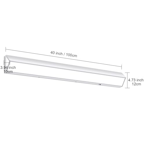 Image of LED Modern Bathroom Vanity Light Fixtures (40-Inch, 5CCT, Dimmable), Modern Acrylic Bathroom Wall Lighting Fixtures Over Mirror, Chrome
