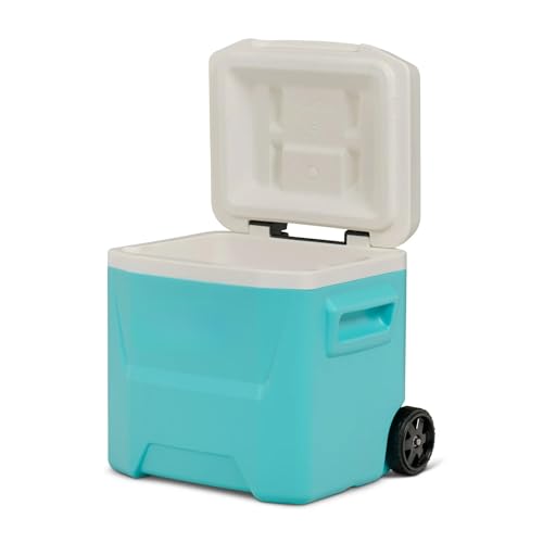 Image of Cooler Hard-Sided Ice Chest, Portable Insulated Cooler with Wheels, Telescoping Handle, Cool Riser Tech, Leak-Resistant