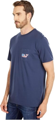 vineyard vines Men's Short-Sleeve V V Americana Whale Pocket T-Shirt2