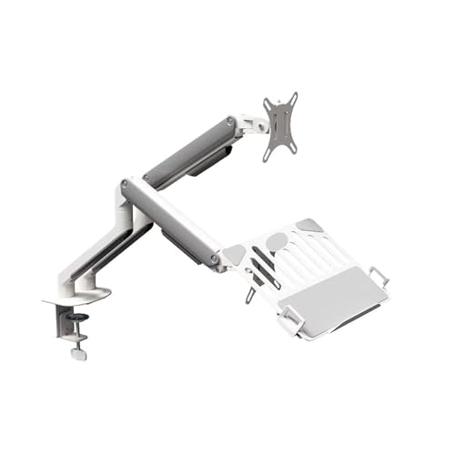 Support moniteur double écran orientable à double plateau ergonomique