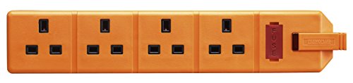 Permaplug by Masterplug ELS134O-01 Four Socket Trailing Socket with Power Indicator, without Plug and Cable, 13 Amp, Orange Permaplug by Masterplug ELS134O-01 Four Socket Trailing Socket with Power Indicator, without Plug and Cable, 13 Amp, Orange