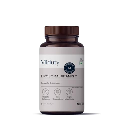 Miduty by Palak Notes Liposomal Vitamin C Supplement – Bioavailability – Antioxidant Vitamin – Skin Rejuvenation – Immune booster – Body detoxification – Zeal Technology – 180 Vitamin C Capsules Miduty by Palak Notes Liposomal Vitamin C Supplement – Bioavailability – Antioxidant Vitamin – Skin Rejuvenation – Immune booster – Body detoxification – Zeal Technology – 180 Vitamin C Capsules