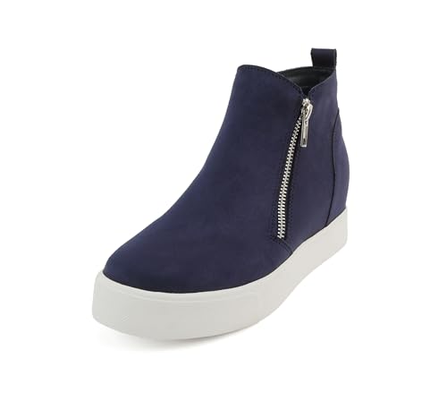 Image of Soda Taylor Hidden Wedge Sole Booties Ankle Heels Sneaker Shoes Side Zipper