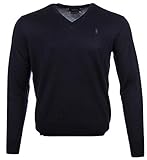  Ralph Lauren V-Neck Pullover - Merinowolle - Navy mit blauem Logo (Navy, S)
