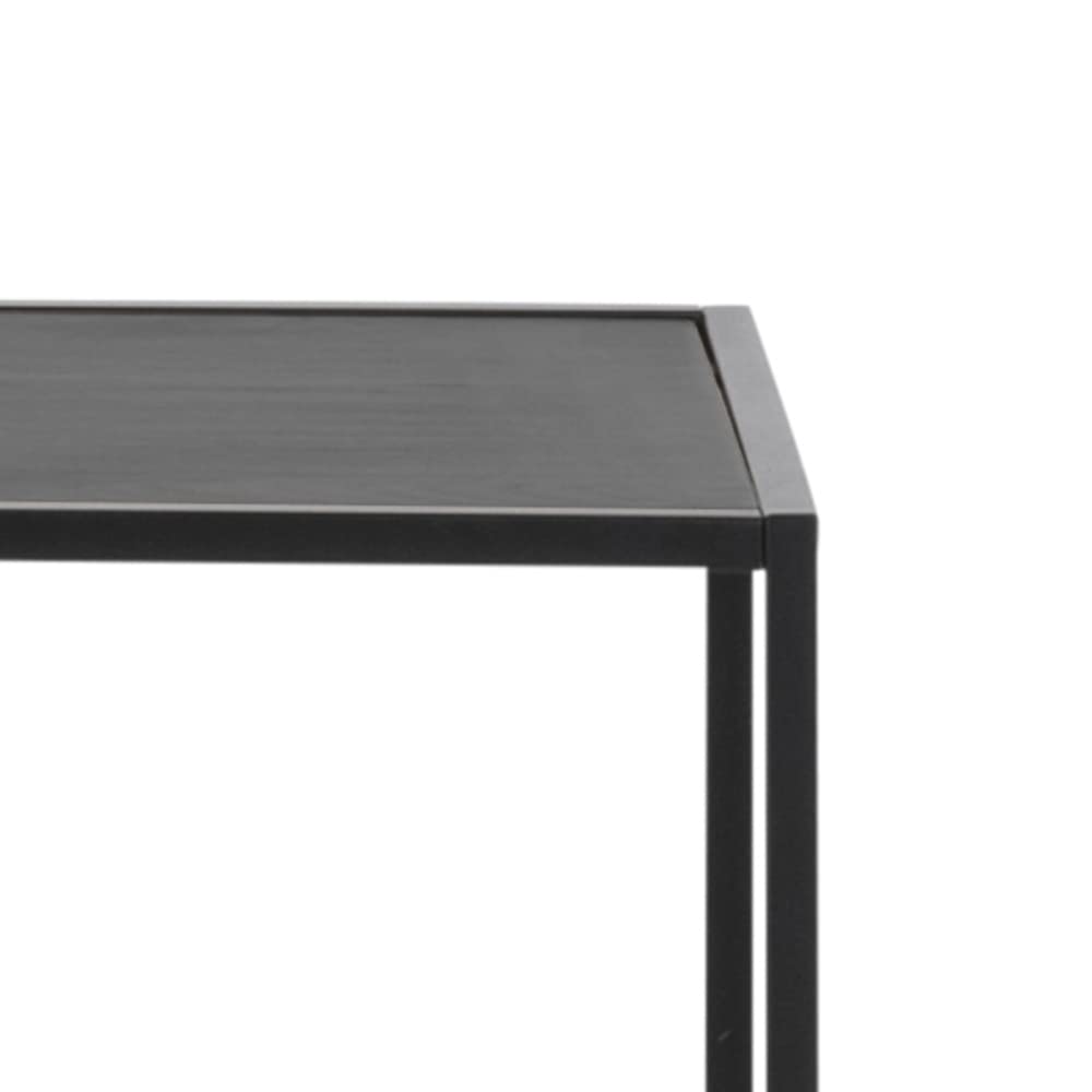 AC Design Furniture Jörn asymetryczny regał na książki z 5 półkami, wys. : 185 x szer.: 114 x głęb.: 35 cm, czarny jesion/czarny, drewno/metal, 1 szt.