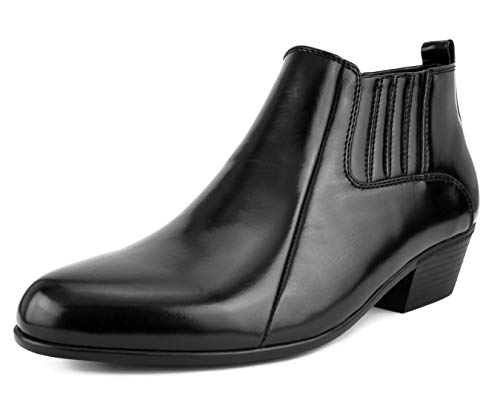 Bolano Bota - Men's Casual Boots, Dress Boots for Men, Western Boot Inspired - Ankle Boots, Manmade Leather, Solid Colors - Mens Fashion Boots - Black - Size 11