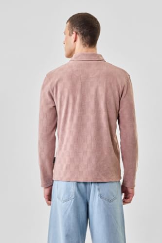 Image of SNITCH Men Casual Jacket | Regular Fit Textured Pattern With Lapel Collar & Full Sleeve | Polyester Blend Zip Closure For Everyday Street Style & Layering