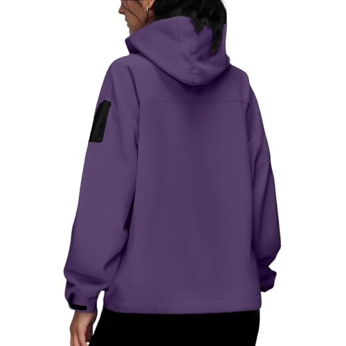 Chaqueta impermeable mujer a prueba viento con diseño softshell suelto 7