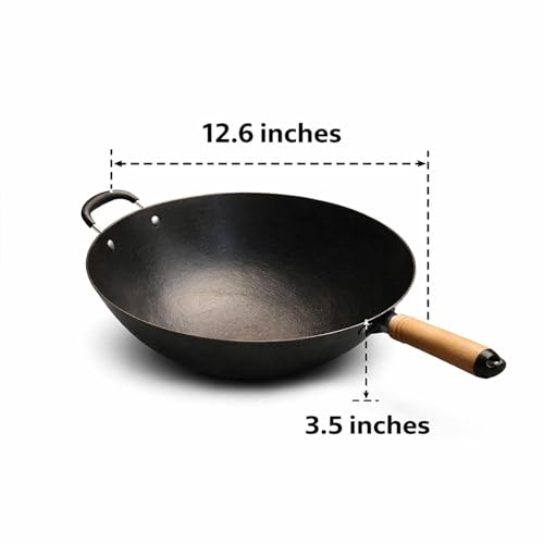 Wok de Hierro Antiadherente con Mango de Madera 32 cm miniatura 3