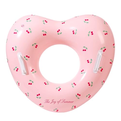 MILASIC キッズハート浮き輪 子供 足入れ フロート ベビー ハート型 かわいい フリル 空気入れ 取っ手付き おしゃれ プール 海水浴 選べる2デザイン 足抜き うきわ こども 女の子 プレゼント 夏 海 O型 インスタ Instagram SNS