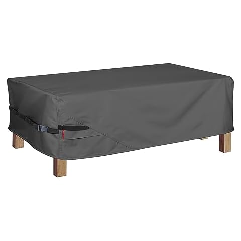 Porch Shield Patio Coffee Table Cover - Waterproof Outdoor Furniture Rectangular Small Table Covers 48 x 26 inch, Black Cover