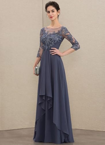 Loyeloy Women's Lace Mother of The Bride Dresses for Women 2025 Scoop Neck Chiffon Aline Formal Evening Gowns2