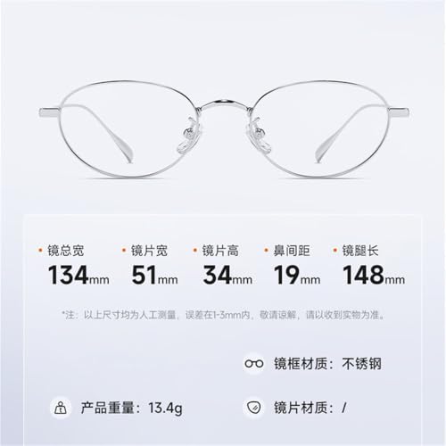 Gafas lisas de moda con marco ovalado metálico y alambre plateado 2