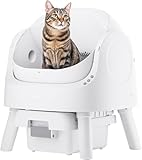 PetPivot Self-Cleaning Cat Litter Box for Multiple Cats - Automatic, Open Top, White with Liners and Mat Included