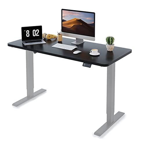 MAIDeSITe Höhenverstellbarer Schreibtisch120 x 60cm-Schreibtisch Höhenverstellbar Elektrisch Sitz & Stehpult -Schreibtisch Höhenverstellbar mit Tischplatte(S1 Pro) 120 x 60 cm Grau Gestell +