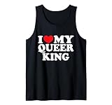 I heart Queer King I love Queer King es personal para tu hombre Queer King, mamá, adolescente, papá, tío, abuelo, primo, sobrino, hijo, para celebrar su cumpleaños, puede ser un regalo de nueva mamá para el anuncio del día del nombre del bebé recién nacido.