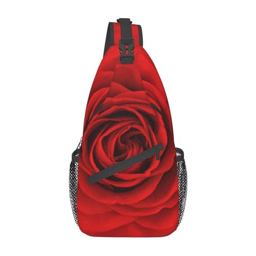 Rose Flower Crossbody Bag Rose Shoulder Bag Backpack Flower Sling Bag Chest Casual Daypack Womens Bag