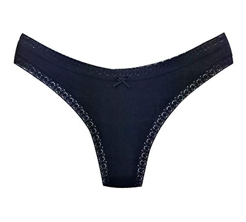 Kit 12 Calcinhas Fio Dental Algodão Rendinha Lisa (G)