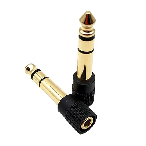 KICHOUSE 5Pcs Gold Plated Copper Audio Adapter Male to Female Connector for Headset Microphone and Guitar Recording Durable and Stylish