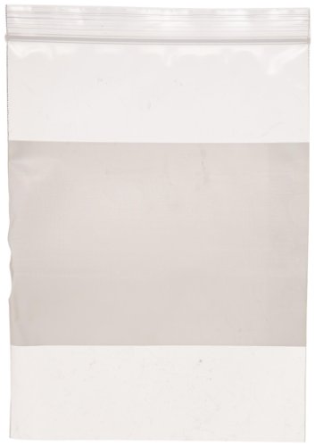 Aviditi 6 x 8 Reclosable Zipper White Block Plastic Poly Bags, 4 Mil, Clear, for Sorting and Organizing with Large Write-On Area to Label, (Case of 1000)