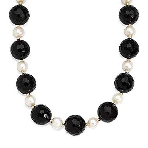 Collier perles d'eau douce et onyx noir - Cadeau idéal pour elle