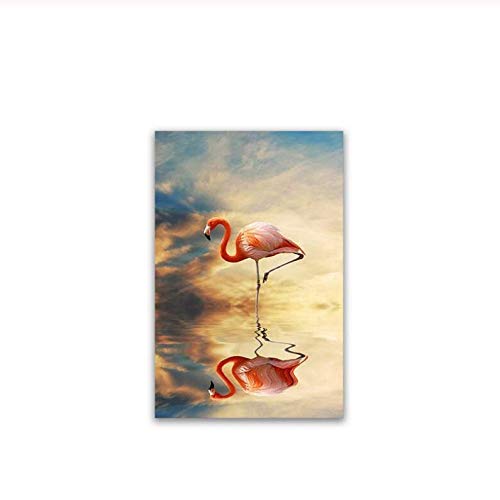Lienzo de flamenco zen para salón pintura decorativa de 50x70cm que aporta paz al hogar