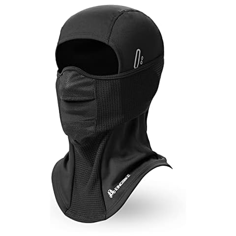 KINGBIKE Balaclava Ski Mask for Men Women Water Resistant and Windproof Fleece Thermal Full Face Mask Cold Weather Gear (All Black) Cover