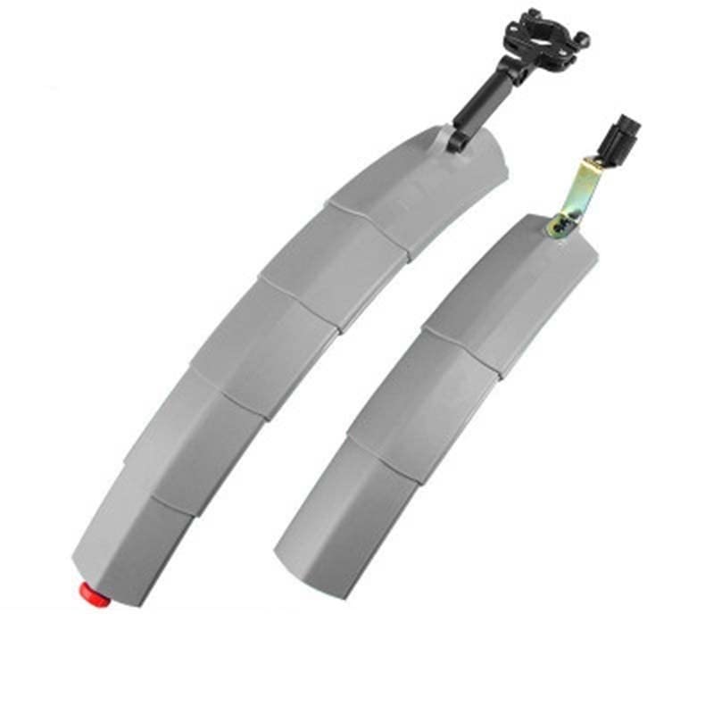 Garde-Boue de vélo, Garde-Boue de vélo électrique, Ensemble de Garde-Boue télescopique Pliable avec feu arrière, Garde-Boue Avant et arrière pour VTT, pièces de Cyclisme (Rouge)