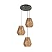 3-Piece Woven Rattan Pendant Light Bohemian Coast Pendant Light Hemp Rope Suspended Ceiling Light Willow Lighting Fixtures Suitable for Kitchen Islands Restaurants Corridors