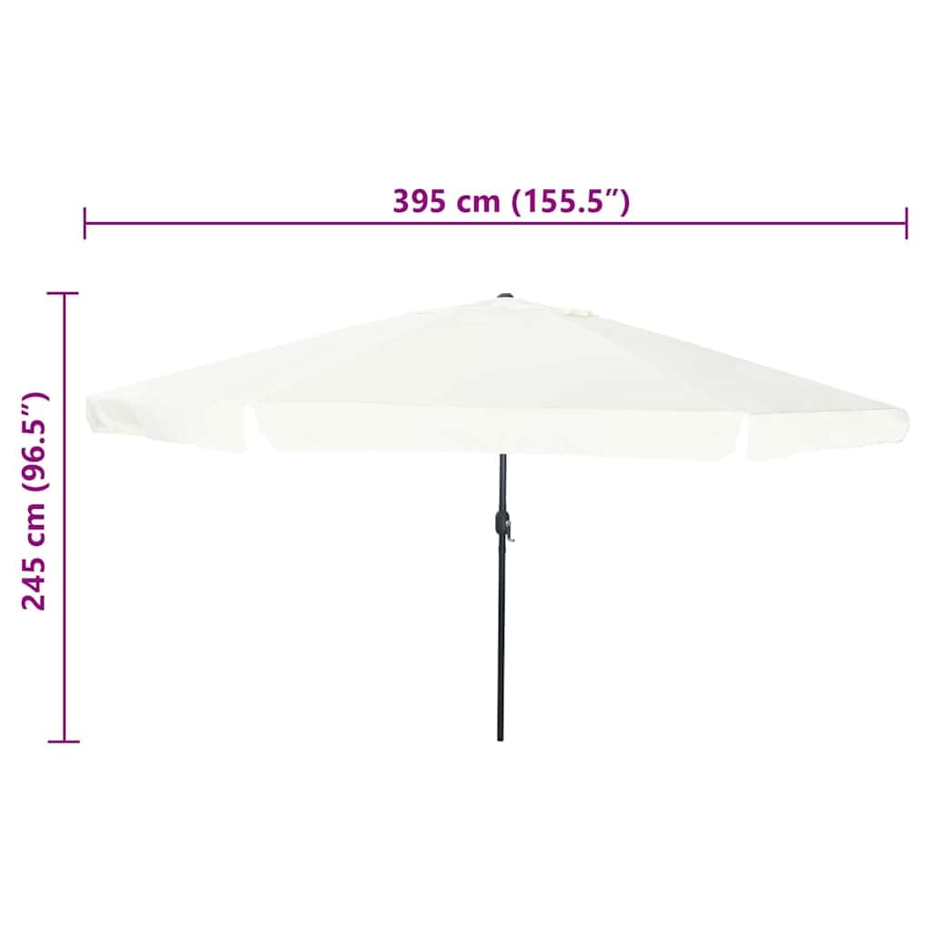Generisch Nowoczesny parasol ogrodowy, 394 x 394 x 248 cm, kwadratowy parasol ze stali i poliestru, z korbą ręczną i wzmocnionymi żebrami dla stabilności