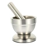 ERINGOGO 不锈钢捣蒜器 ガーリックマッシャー 臼杵 耐久性ステンレス製 人間工学デザイン すり鉢代用 薬味 香辛料用調理器具