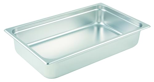 Winco Anti-Jamming Steam Pan, Full-Size x 4-Inch,Stainless Steel,Medium