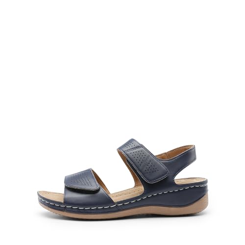 Image of DREAM PAIRS Women's Comfortable Dressy Flats Sandals Open Toe One Band Casual Walking Sandals for Summer