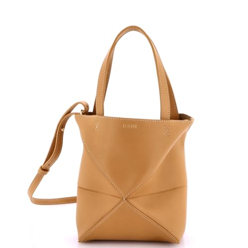 Loewe, Pre-Loved Puzzle Fold Tote Leather Mini, Brown
