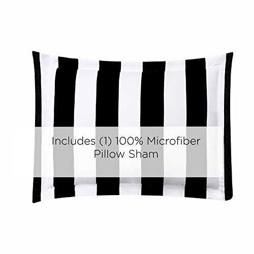Image of Juicy Couture - Comforter Set, Cabana Stripe Design, Twin Bedding, 5 Piece Set Includes 1 Comforter, 1 Sham and 3 Decorative Pillows, 100% Microfiber Polyester, Wrinkle Resistant