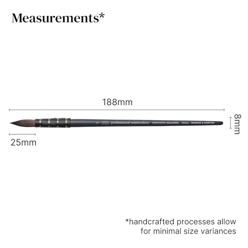 Winsor & Newton 5011501 Professional Aquarellpinsel, Malpinsel für Aquarellfarben mit synthetischen Fasern, ergonomischer Griff, langlebig & formstabil, kurzer Stiel - Eichhörnchen Nr.1