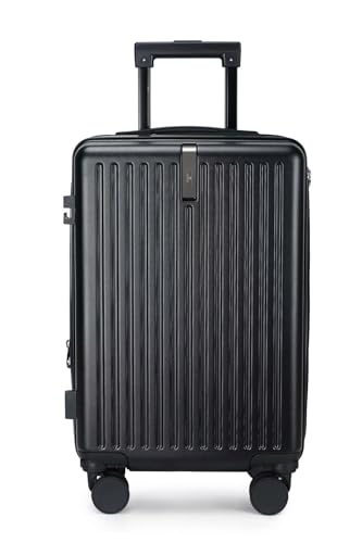 Mala Bordo 10kg Bagagem de Mão Expansivel Padrão ANAC com 4 Rodas duplas 360° Cadeado AntiFurto Mala de Viagem Alça Lateral com Divisória, Leve Resistente (preto)