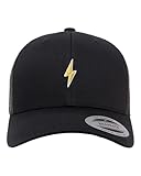 Adjustable Black Structured Trucker Lightning Bolt Structured Trucker Cap