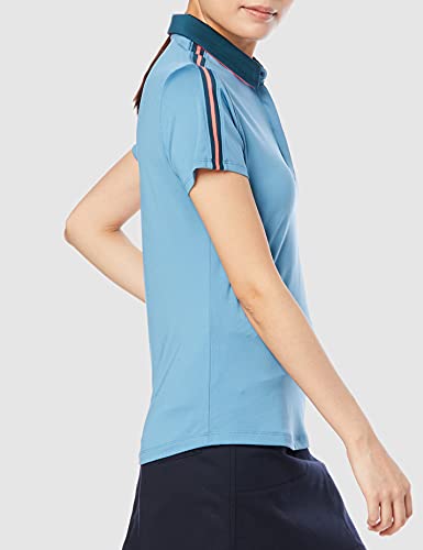 Under Armour Women's Zinger Sleeve Stripe Polo , Blue Flannel (597)/Metallic Silver , X-Large #TOP4