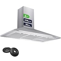 CIARRA CBCS9201 60cm Chimney Cooker Hood, 406m³/h, Class A++, Wall Mounted