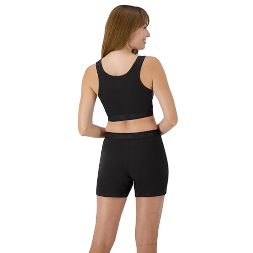 Hanes Women's Originals Supersoft Crop Top & Boxer Shorts Set, Comfywear Loungewear Set - image 3