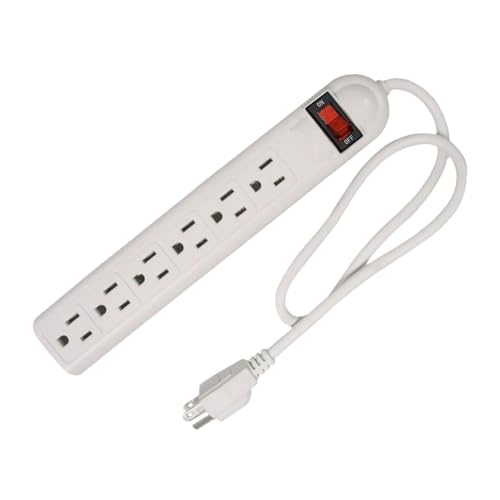 Image of 6 Outlet Power Strip US Plug Compact Accessories for Commercial Dorm Desktop 75cm Cord| Surge Protectors, Power Strips| Multipurpose Batteries & |Consumer Electronics
