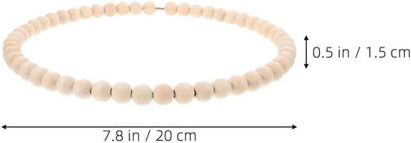 SUPVOX 2pcs DIY Wooden Bead Wreath with Stainless Steel Hoop Elegant Boho Decor for Weddings Parties and Home Decoration Durable and Reusable Floral Arrangement Crafting