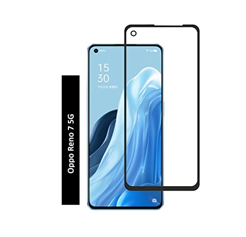 Image of Screen Protector for Oppo Reno 7 5G (Black) Tempered Glass Edge-to-Edge 6D Screen Guard With Installation Kit