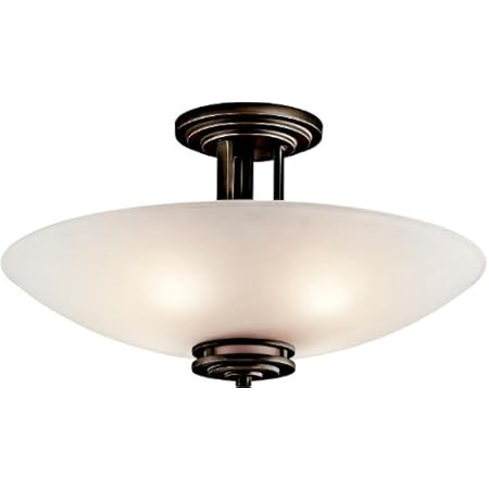 Kichler 3677oz Hendrik Round Glass Semi Flush Ceiling Lighting 4 Light 400 Watts Olde Bronze Close To Ceiling Light Fixtures Amazon Com