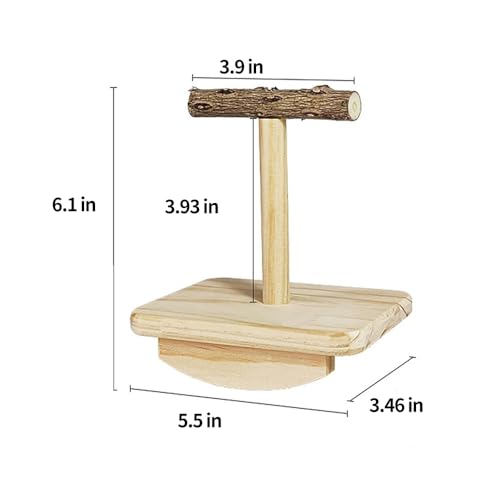 Image of 2- Pieces Natural Wooden Bird Habitat Training Toy Bird Wooden Habitat Platform Habitat Frame Birdcage Toy Fitness Accessories Suitable for Long Tailed Parrots Cockatoos Macaws Sparrow Love Birds