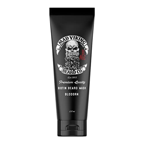 Mad Viking Beard Co. 8 Ounce Premium Blodorn Beard Wash with Provitamin B5, Deep Cleansing and Conditioning, All Natural, Improves Elasticity and Softness, Hydrates The Skin, Made in the USA