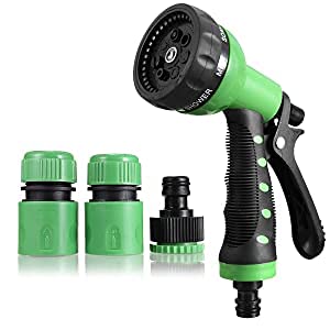 Swabs® High Pressure 8 Pattern Trigger Hand Sprayer Car/Bike/Gardening Wash Water Hose Nozzle Spray Gun- Green